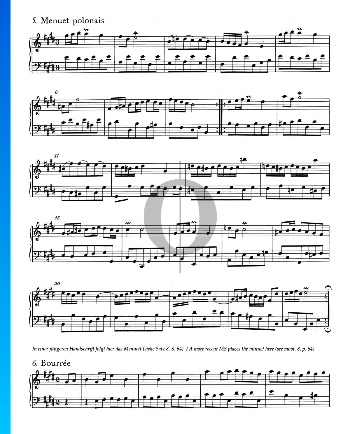 French Suite No. 6 E Major, BWV 817 6. Polonaise (Menuet polonais