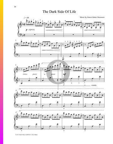 The Dark Side Of Life Partitura