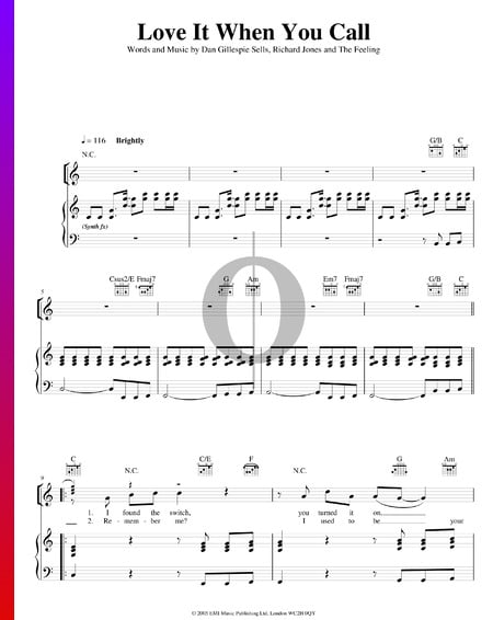 Love It When You Call Musik-Noten