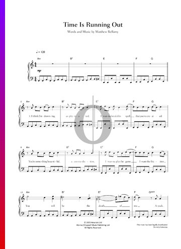 Time Is Running Out Sheet Music