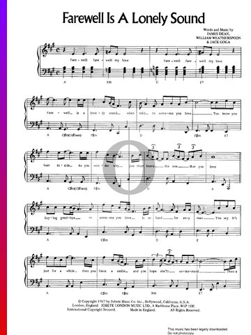 Farewell Is A Lonely Sound Sheet Music
