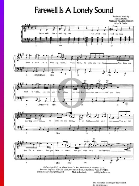 Farewell Is A Lonely Sound Musik-Noten