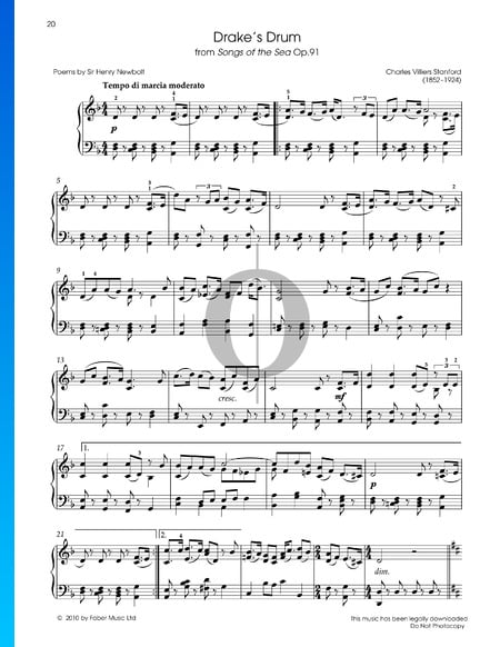 Songs of the Sea, Op. 91: Drake's Drum Musik-Noten