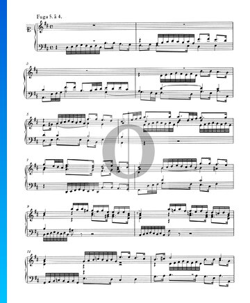 Fuga 5 en re mayor, BWV 850 Partitura