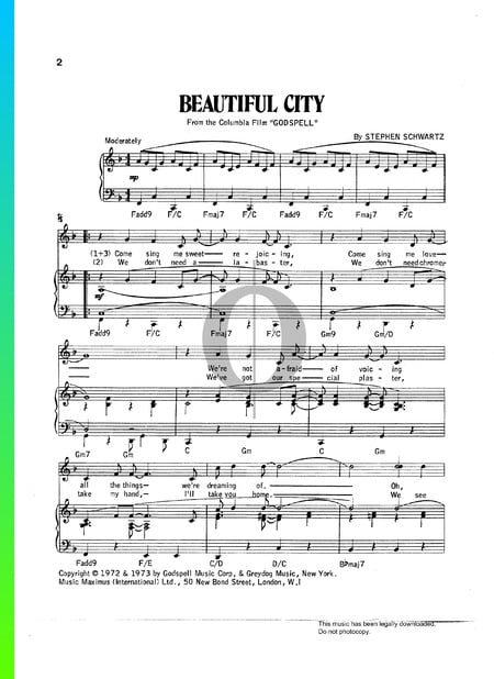 Beautiful City Sheet Music