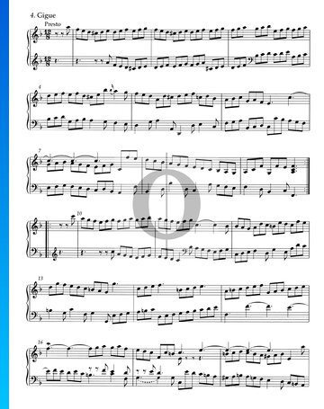 Suite d-Moll, HWV 436: 4. Gigue Musik-Noten