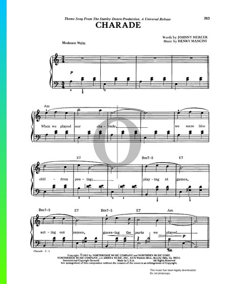 Charade Sheet Music