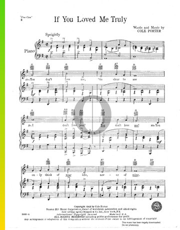 If You Loved Me Truly Sheet Music