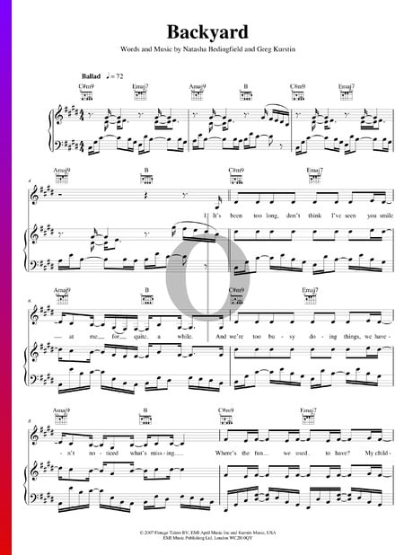 Backyard Sheet Music