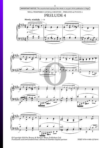 Prelude and Fugue 4 in D-sharp Minor Sheet Music