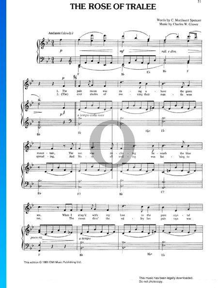 The Rose Of Tralee Musik-Noten