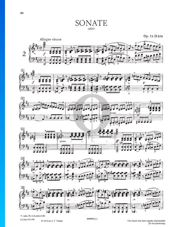 Piano Sonata in D Major, Op. 53 No. 17, D 850 Sheet Music