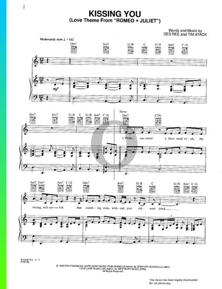 Kissing You Sheet Music