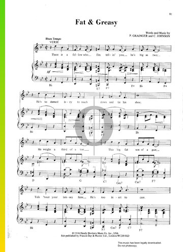 Fat and Greasy Sheet Music