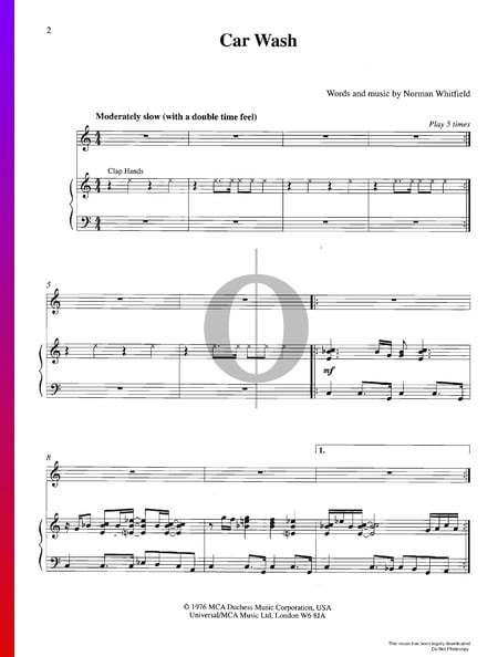 Car Wash Musik-Noten