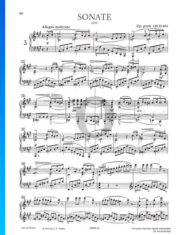 Piano Sonata in A Major, Op. posth. 120 D 664 Sheet Music