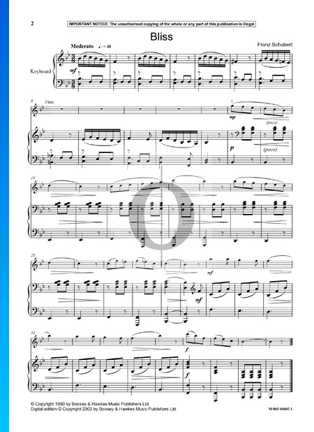 Seligkeit, D.433 Musik-Noten