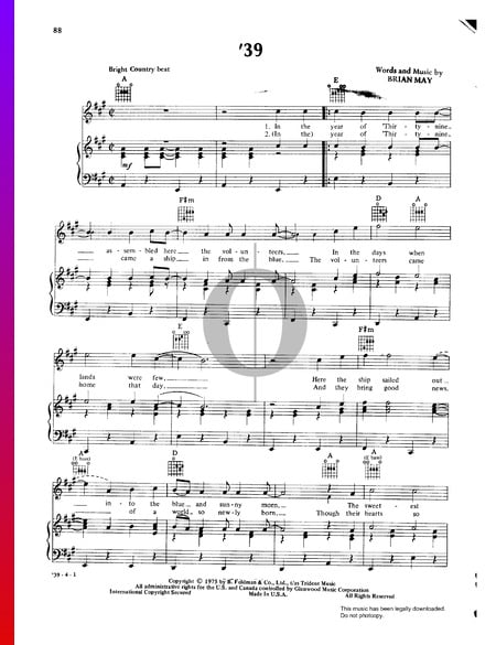 '39 Sheet Music