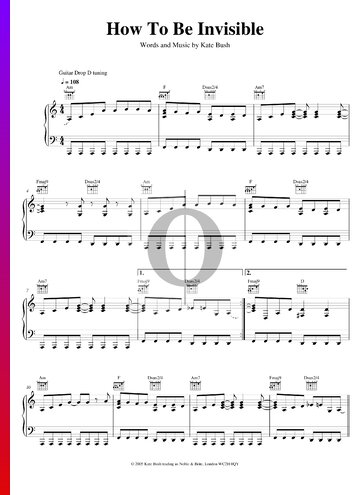 How To Be Invisible Sheet Music