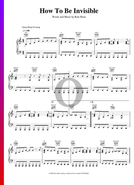 How To Be Invisible Musik-Noten