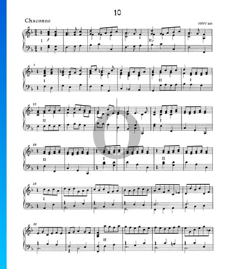 Chaconne F Major, HWV 485 Sheet Music