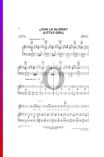 Viva La Gloria  (Little Girl) Sheet Music