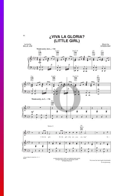 Viva La Gloria (Little Girl) Musik-Noten
