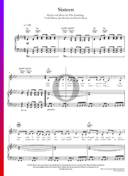 Sixteen Sheet Music