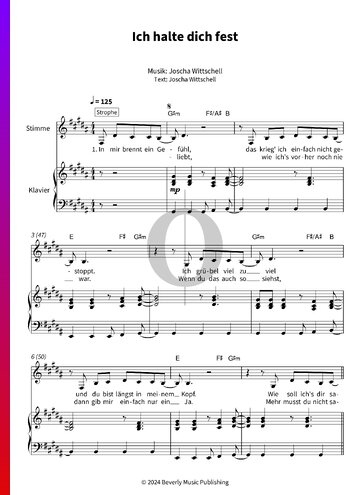 Ich halte dich fest Sheet Music