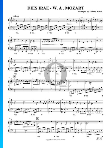 Requiem in D Minor, KV 626: Dies Irae bladmuziek