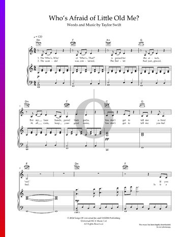 Who's Afraid Of Little Old Me? Sheet Music
