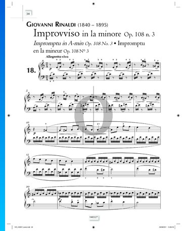Partition Impromptu in A Minor, Op. 108 No. 3
