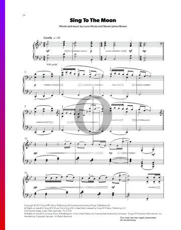 Sing To The Moon Sheet Music