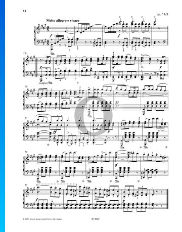Song Without Words, Op. 19 No. 3 (Hunting Song) Partitura