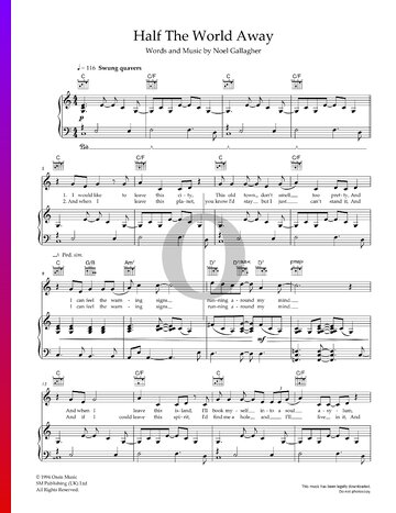 Half The World Away Sheet Music