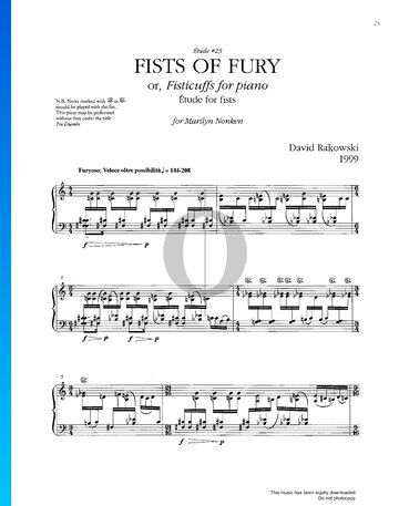 Études Book III: Fists Of Fury Partitura
