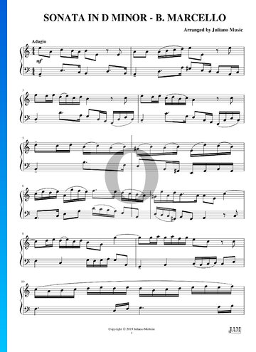 Sonata in D Minor, Op. 2 No. 2: 1. Adagio Partitura