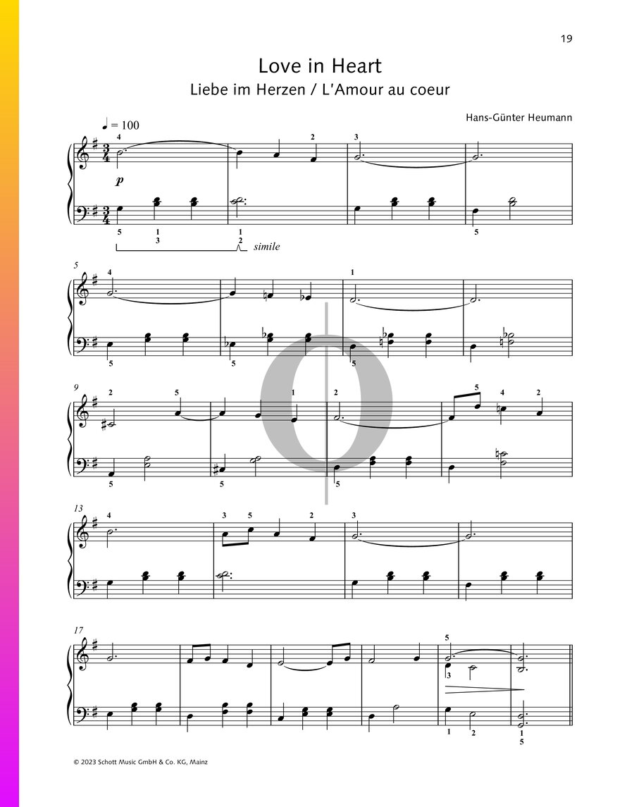 Love in Heart (Hans-Günter Heumann) Piano Sheet Music - OKTAV