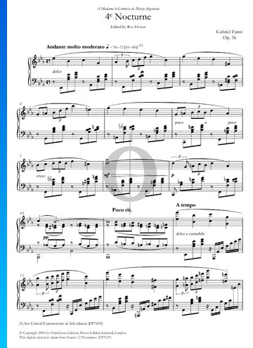 Nocturne, No. 4 Op. 36 Spartito
