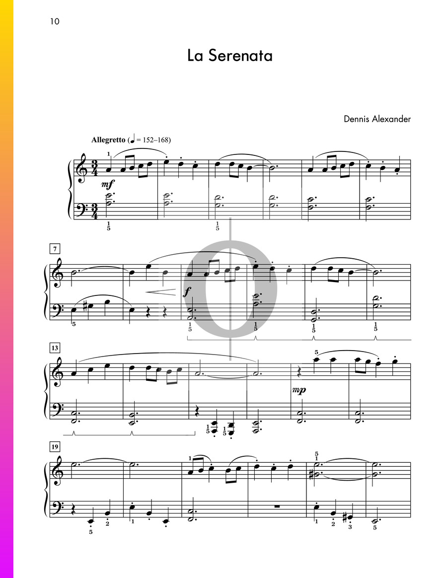 La Serenata (Dennis Alexander) Piano Sheet Music OKTAV