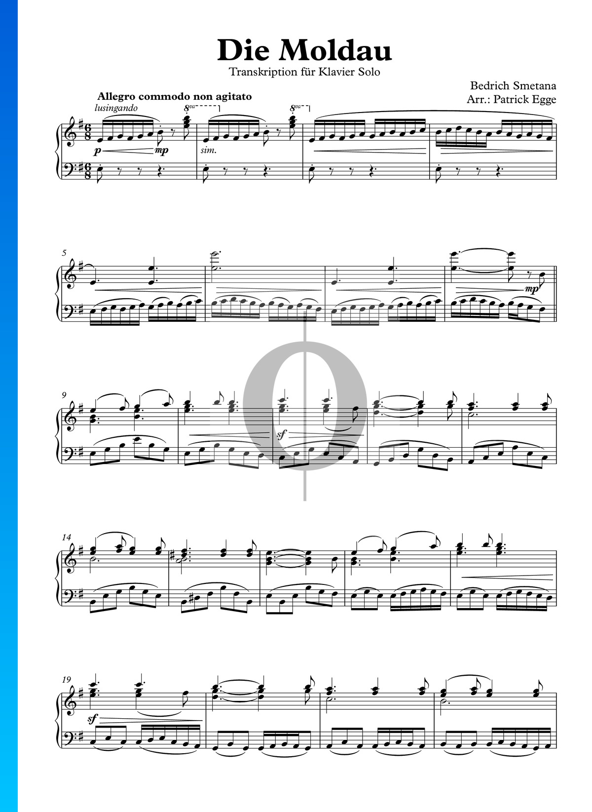 La Moldau Vltava Bed ich Smetana Partitions De Piano OKTAV