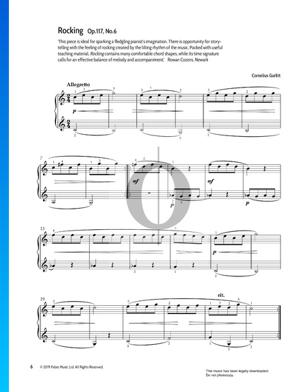 Rocking, Op. 117 Nr. 6 Musik-Noten