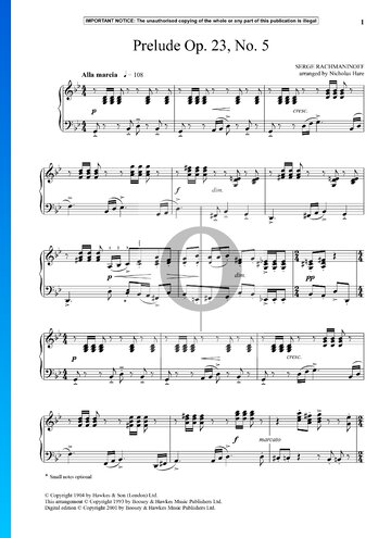 Prelude in G Minor, Op. 23 No. 5 Partitura