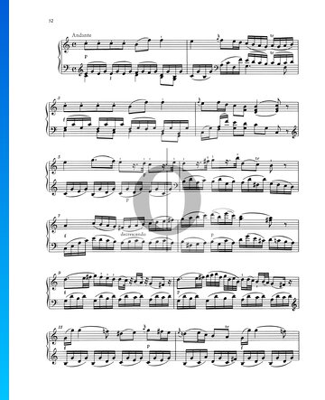 Klaviersonate Nr. 5 G-Dur, KV 283 (189h): 2. Andante Musik-Noten