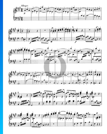 Sonata n.º 6, Wq 48: 3. Allegro Partitura