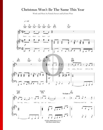 Christmas Won't Be The Same This Year Sheet Music