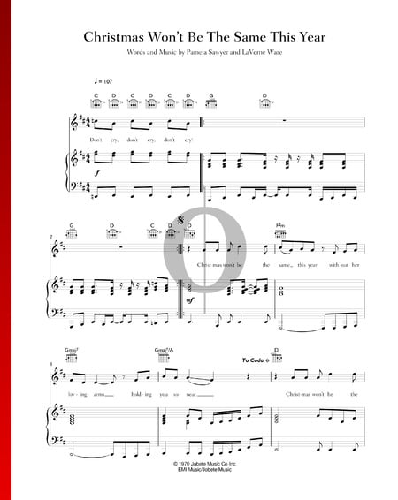 Christmas Won't Be The Same This Year Sheet Music