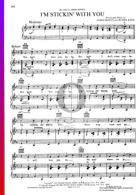 I'm Stickin' With You Musik-Noten