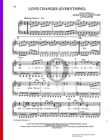 Love Changes (Everything) Sheet Music