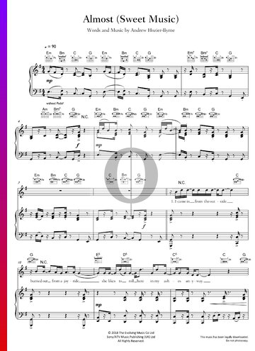 Almost (Sweet Music) Partitura